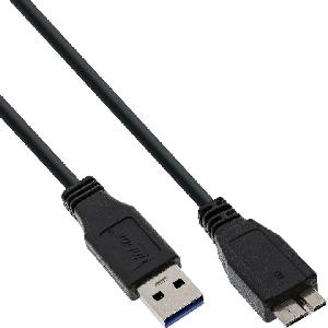 InLine USB 3.0 Kabel - A an Micro B - schwarz - 0,5m